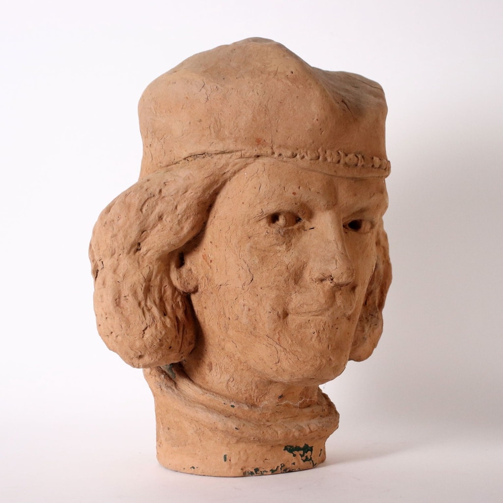 Testa di uomo in terracotta