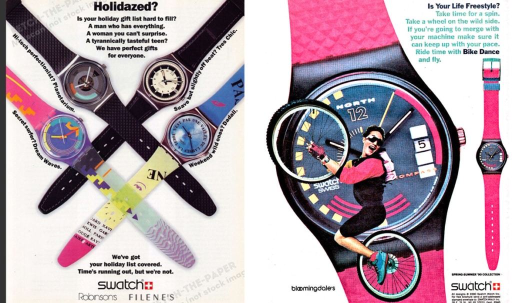 Pubblicità Swatch anni 80